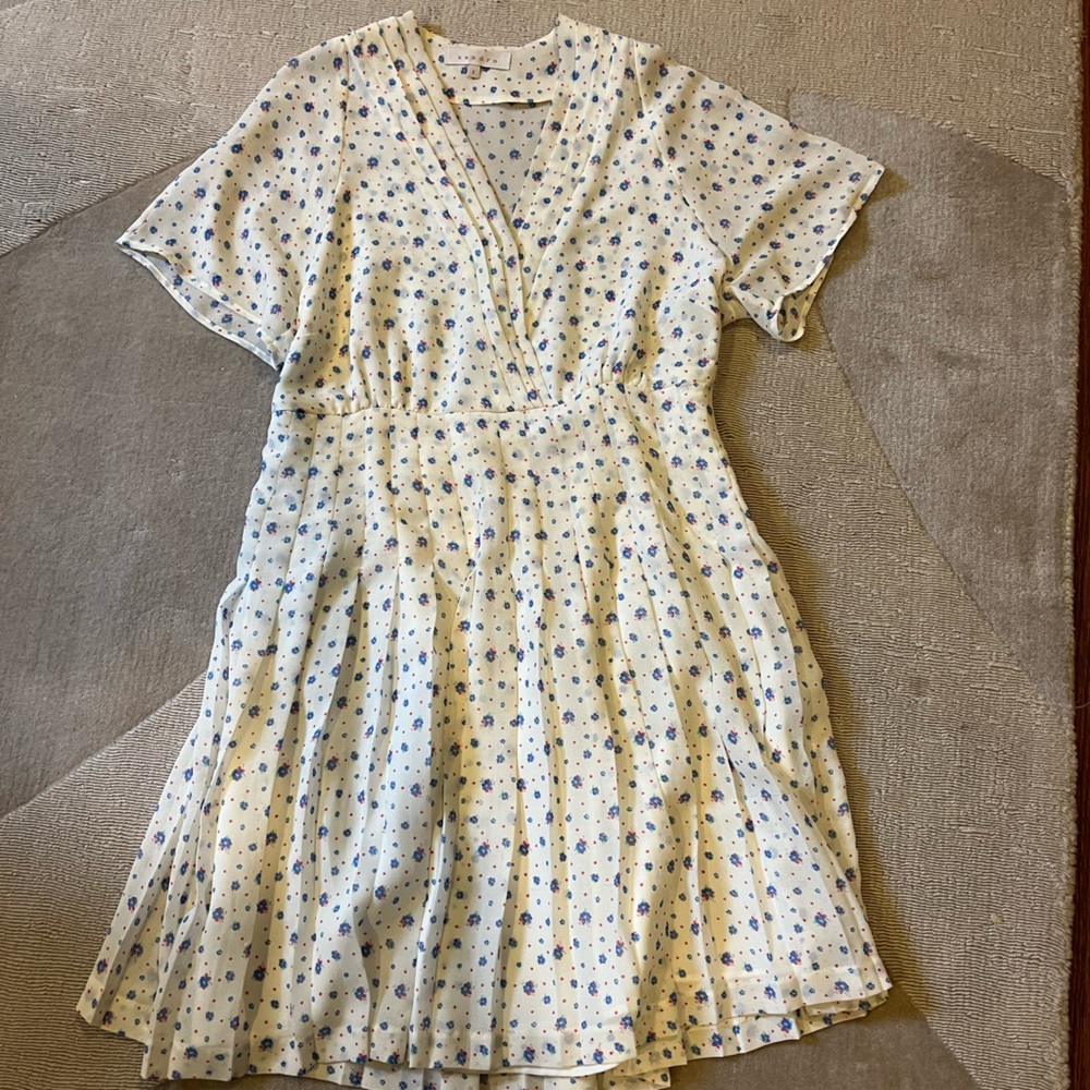 Sandro floral pleated mini dress size 2